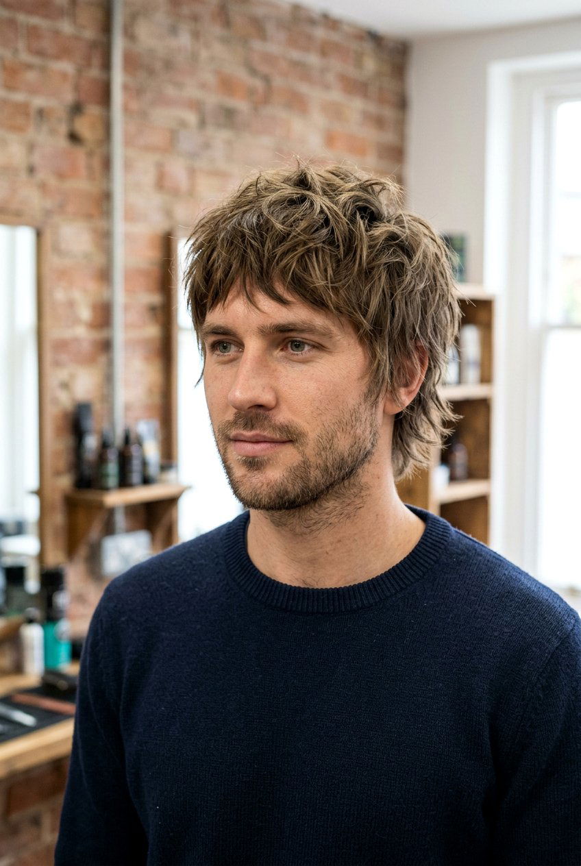 Textured shag - 20 shag haircut for men - 20 shag haircut for men