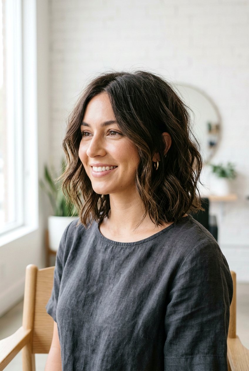 Textured shoulder length bob - 20 shoulder length bob haircuts - 20 shoulder length bob haircuts