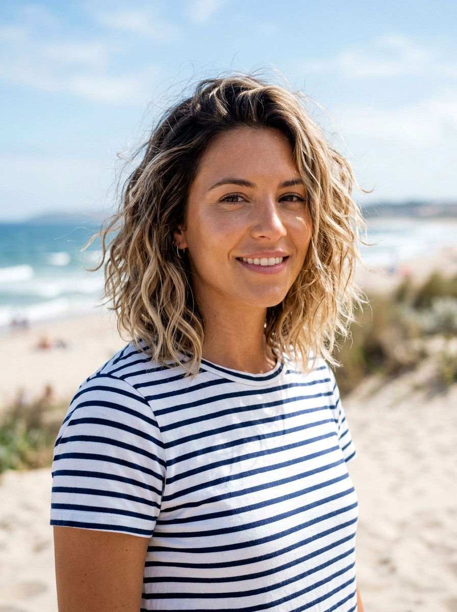 Texturized Beachy Lob - 20 easy lob styling ideas for women - 20 easy lob styling ideas for women