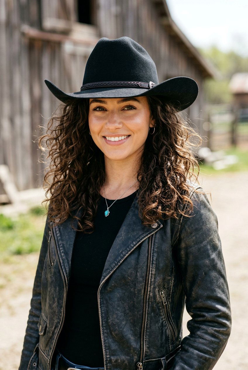 Texturized Curls Cowgirl Hat - 20 country concert curls hairstyle - 20 country concert curls hairstyle