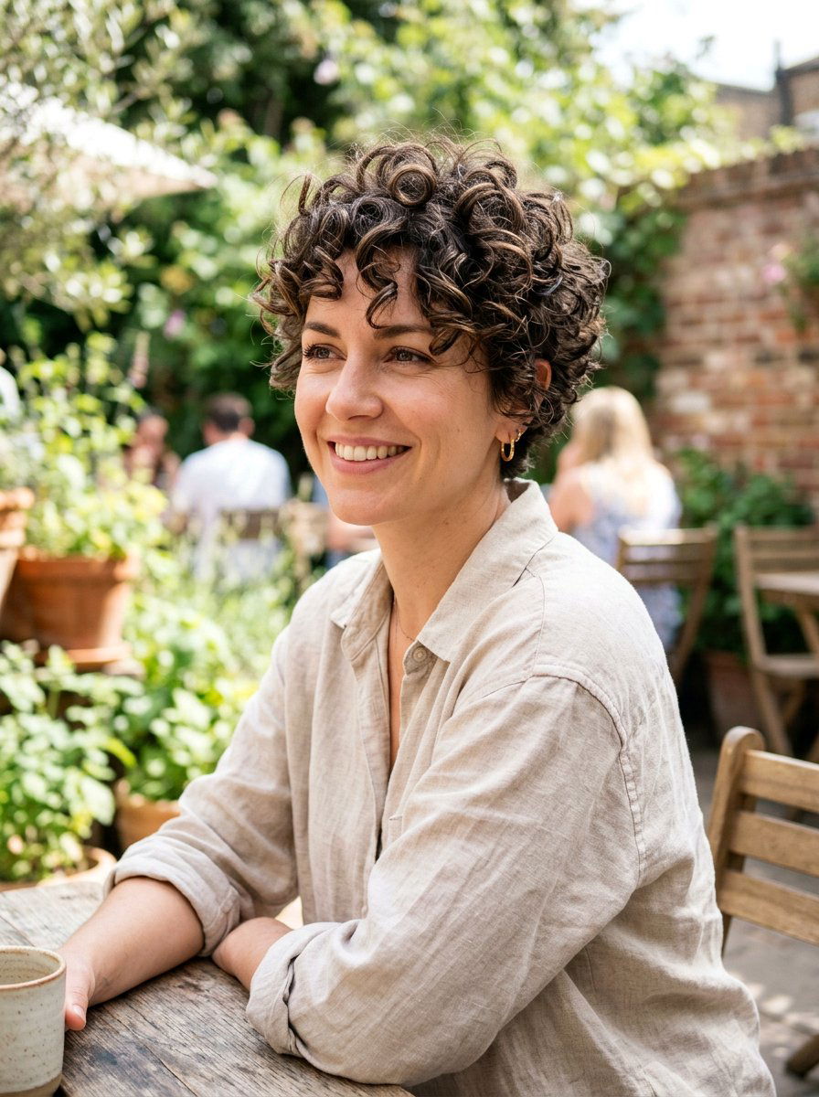 Texturized Curly Pixie - 20 curly pixie for fine curls women - 20 curly pixie for fine curls women