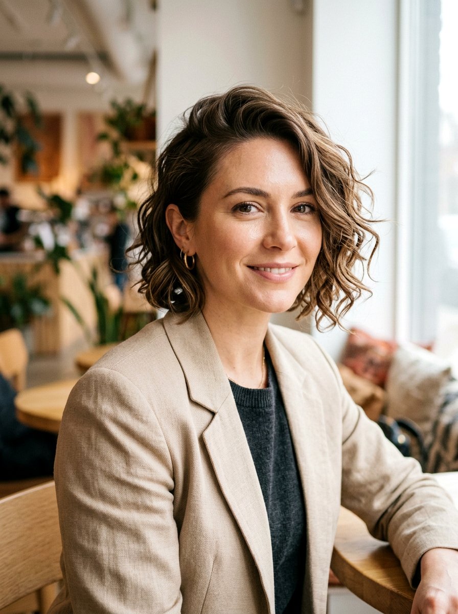 Texturized Wavy Bixie With Side Part - 20 wavy bixie haircut for thick hair - 20 wavy bixie haircut for thick hair