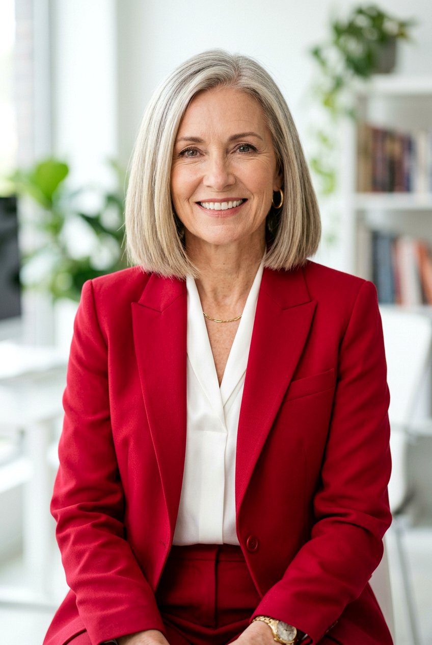 The Blunt Cut - 20 business hairstyle for women over 50 - 20 business hairstyle for women over 50