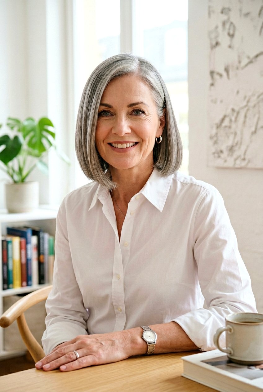 The Lob - 20 business hairstyle for women over 50 - 20 business hairstyle for women over 50