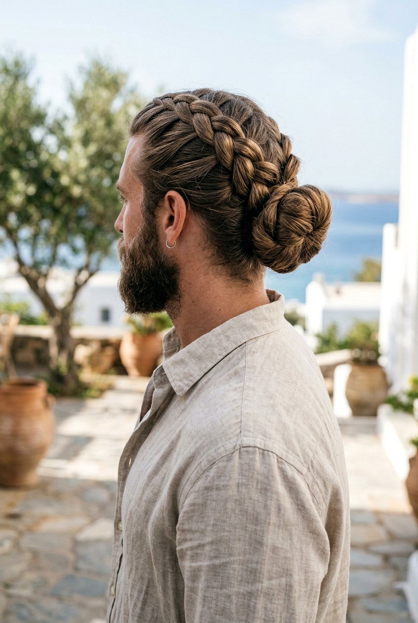 Thick French Braid Knot - 20 braided top knot men - 20 braided top knot men