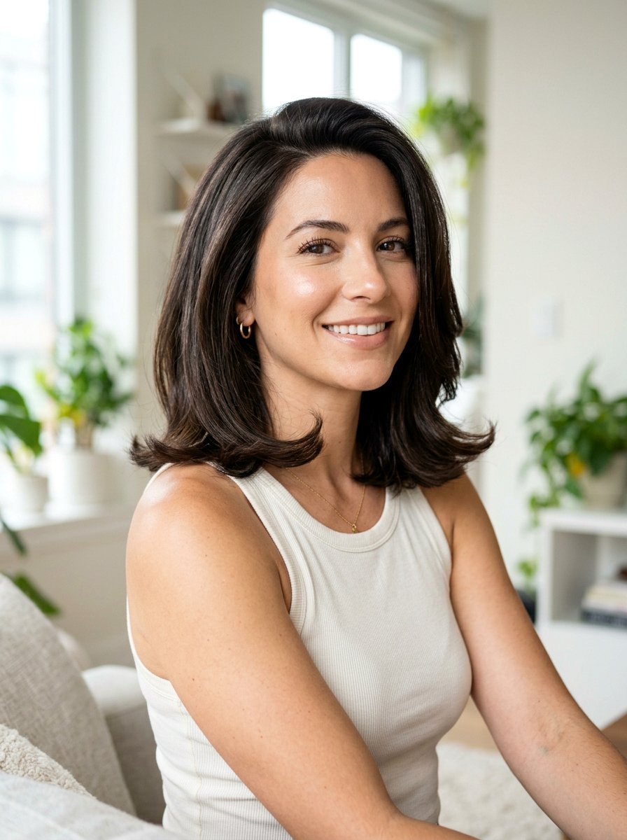 Thick Hair Glossy Blowout Lob - 20 glossy blowout lob haircut - 20 glossy blowout lob haircut