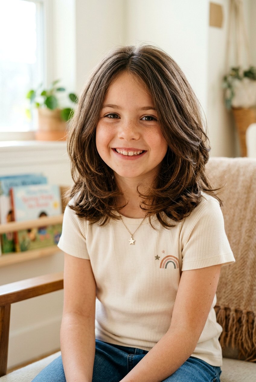 Thick Hair Layered Lob For Kids - 20 little girls layered lob haircut - 20 little girls layered lob haircut