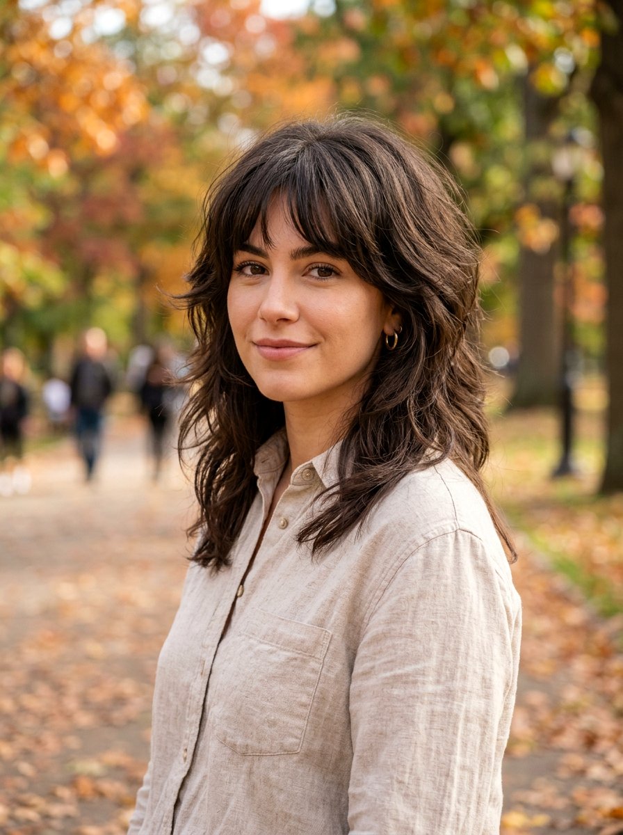 Thick Hair Layered Wolf Cut With Soft Bangs - 20 layered wolf cut with soft bangs - 20 layered wolf cut with soft bangs