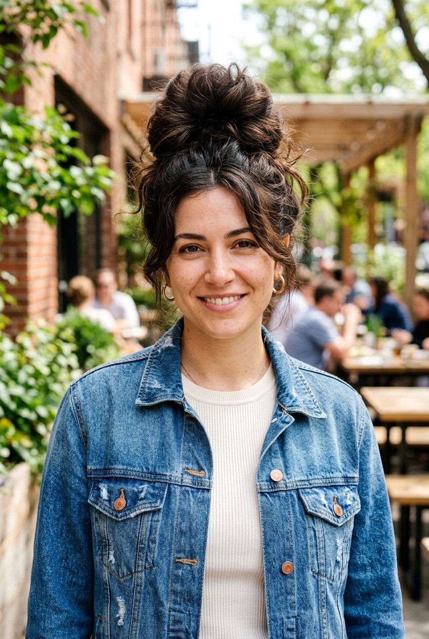 Thick Hair Messy Top Knot - 20 messy top knot hairstyle - 20 messy top knot hairstyle