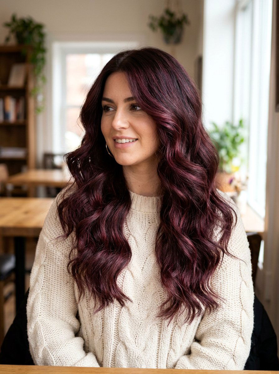 Thick Hair Plum Brunette Balayage - 20 winter plum brunette balayage - 20 winter plum brunette balayage
