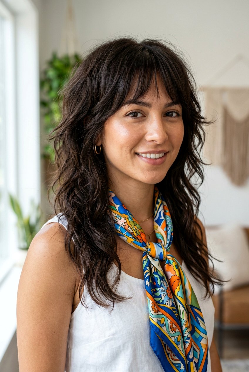 Thick Hair Shag With Thin Fringe - 20 shag haircut with wispy fringe - 20 shag haircut with wispy fringe