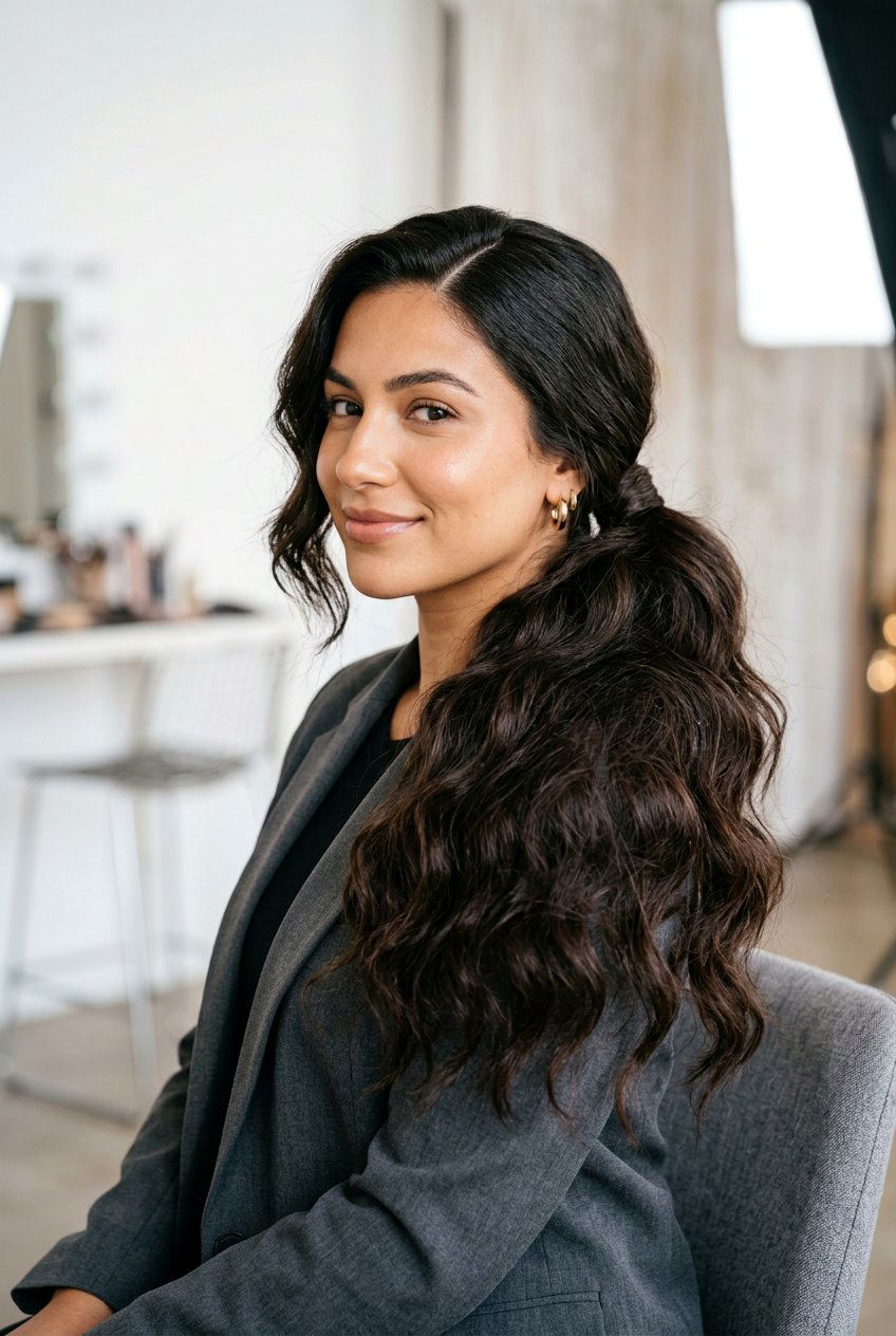 Thick Hair Side Part Ponytail - 20 professional ponytail with side part - 20 professional ponytail with side part