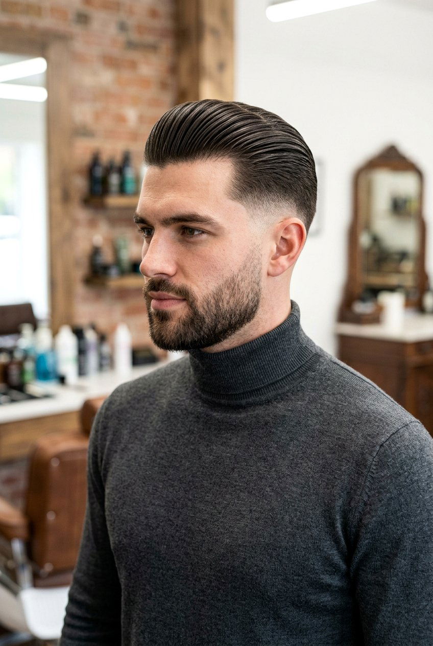 Thick Hair Slick Back Taper Fade Men - 20 slick back taper fade men - 20 slick back taper fade men