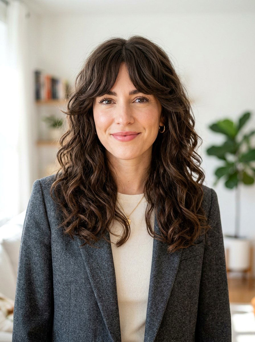 Thick Hair Wavy Curtain Bangs - 20 wavy curtain bangs for medium hair - 20 wavy curtain bangs for medium hair