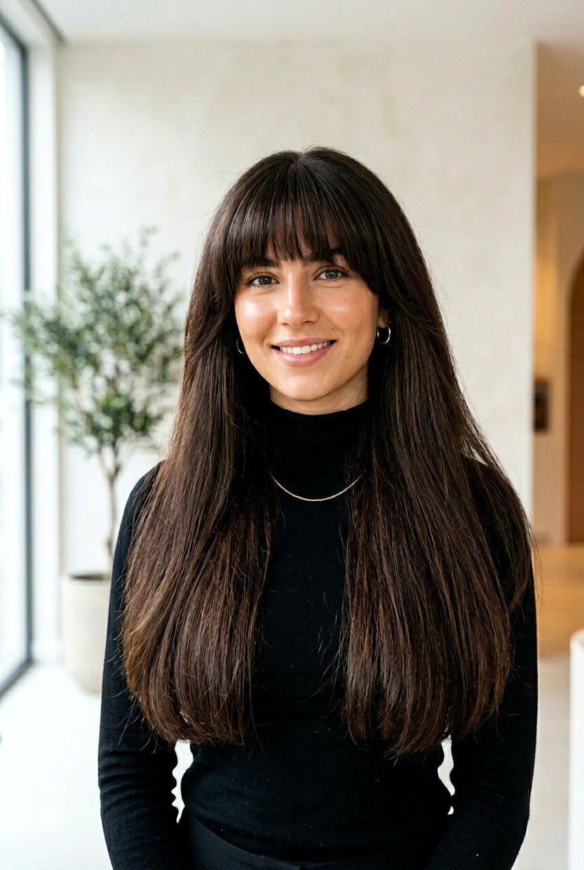 Thick Hair With Blunt Curtain Bangs - 20 curtain bangs for thick hair - 20 curtain bangs for thick hair