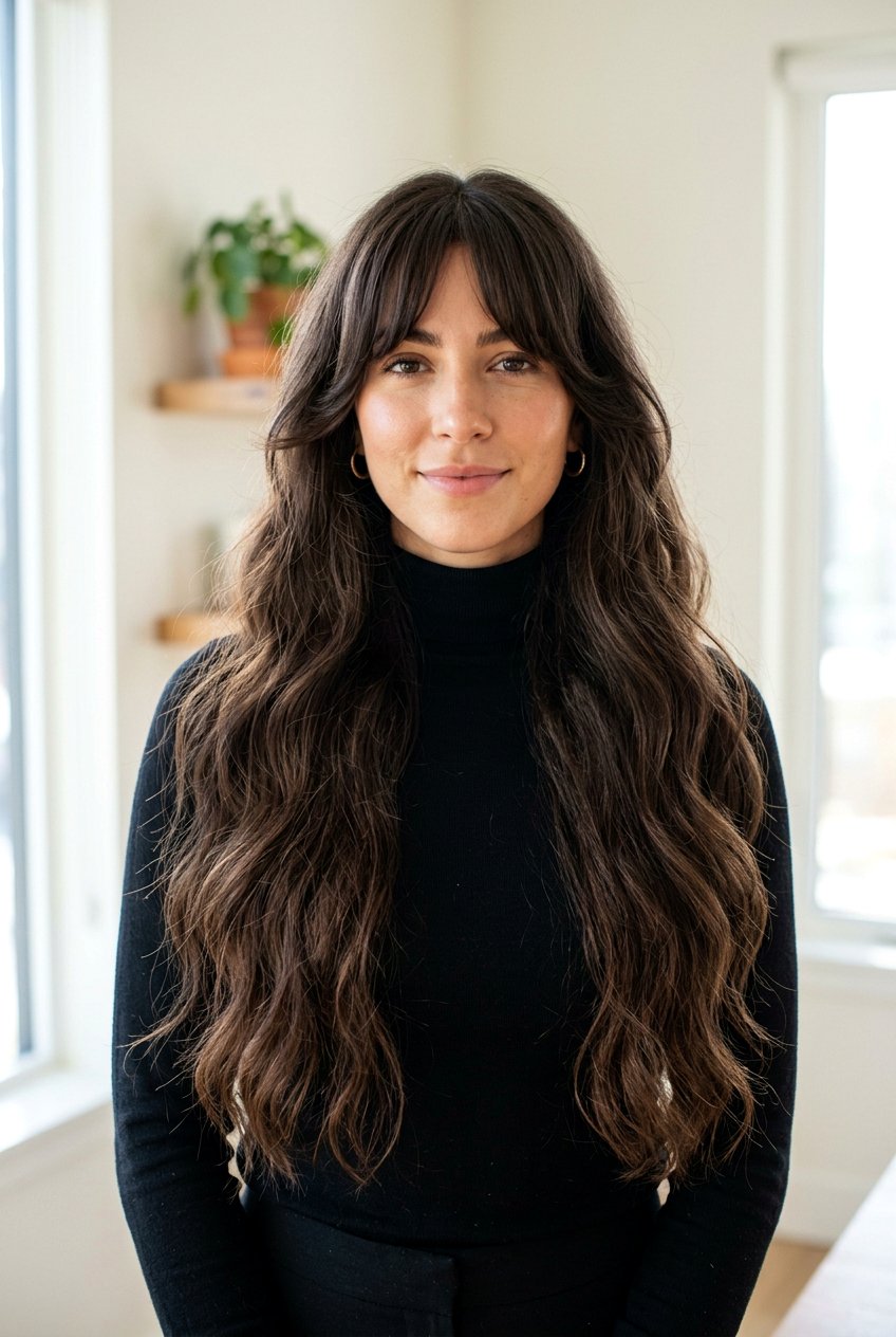 Thick Hair With Long Curtain Bangs - 20 curtain bangs for thick hair - 20 curtain bangs for thick hair