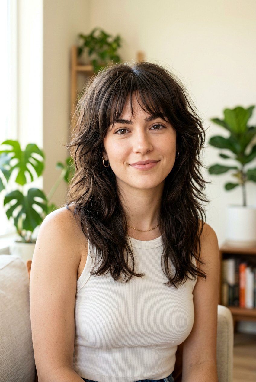 Thick Hair Wolf Cut With Wispy Bangs - 20 wolf cut with wispy bangs - 20 wolf cut with wispy bangs