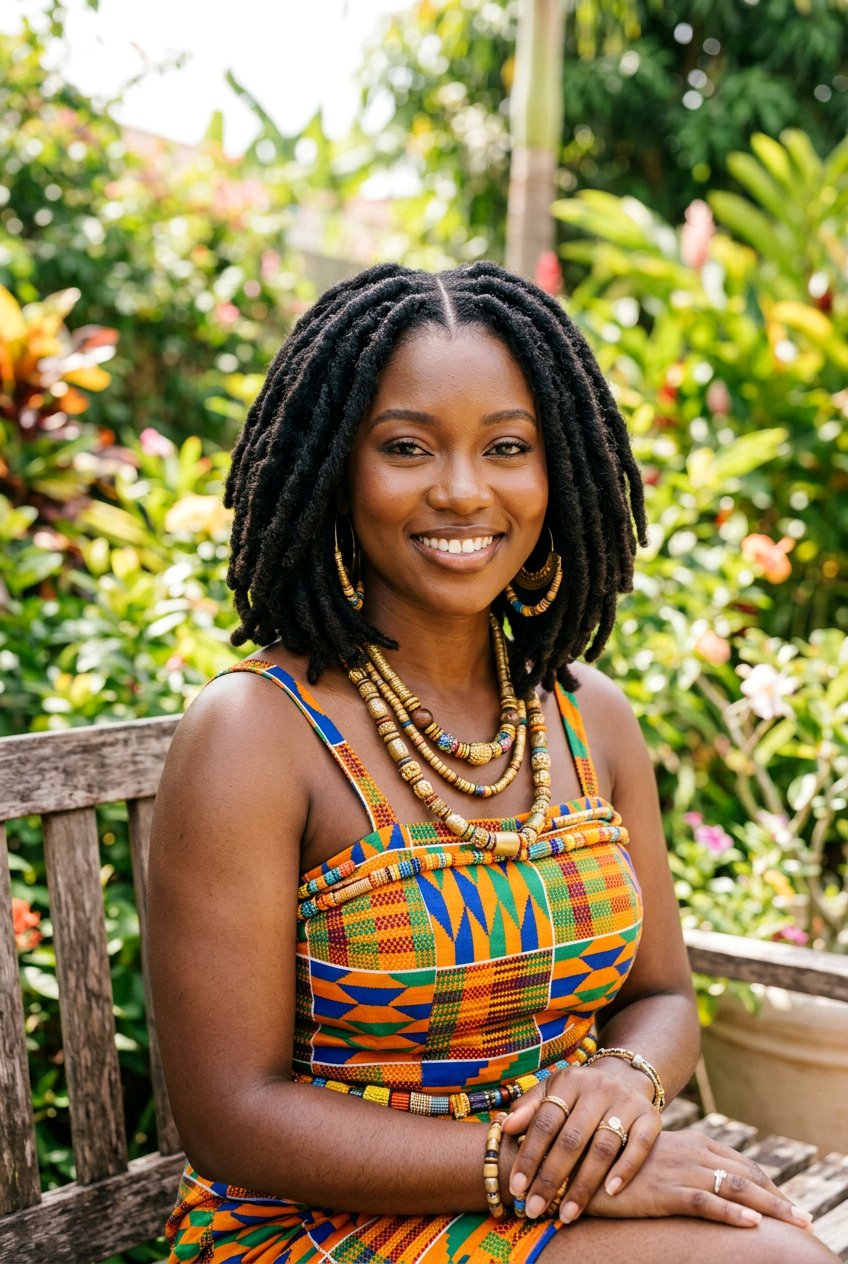 Thick Loc Bob Middle Part - 20 loc bob with middle part - 20 loc bob with middle part