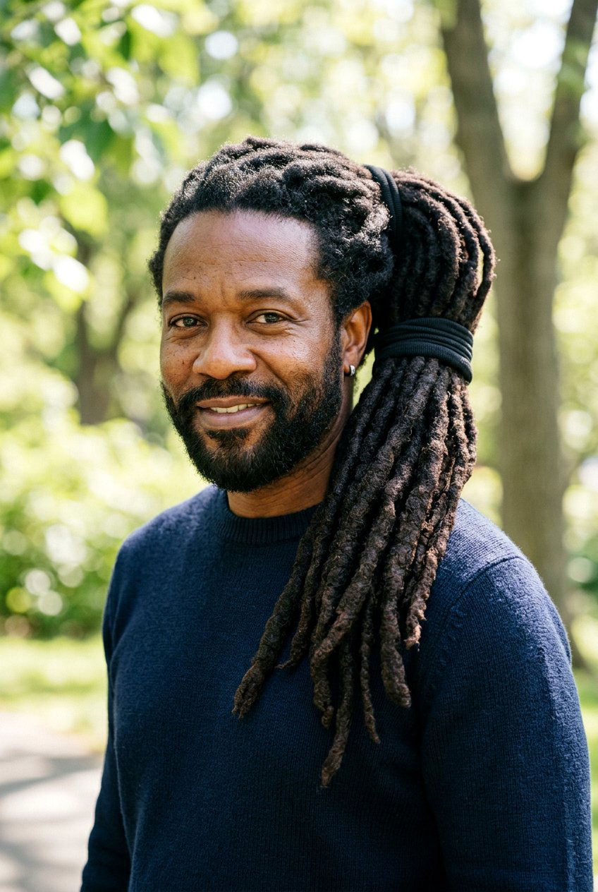 Thick Loc Ponytail - 20 loc ponytail for black men - 20 loc ponytail for black men