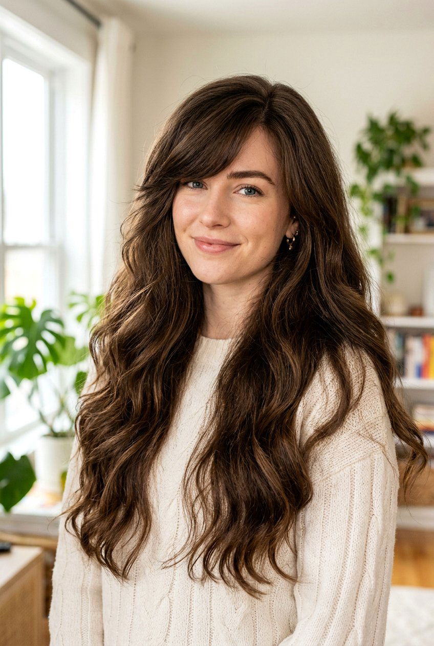 Thick Long Hair Side Bangs - 20 side bangs for long hair - 20 side bangs for long hair