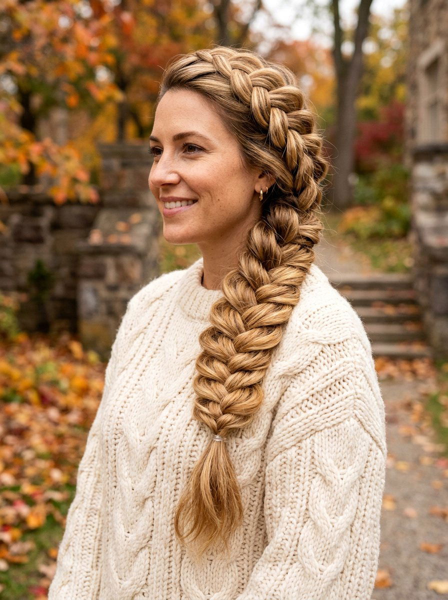 Thick Side Fishtail Braid - 20 side fishtail braid for medium hair - 20 side fishtail braid for medium hair