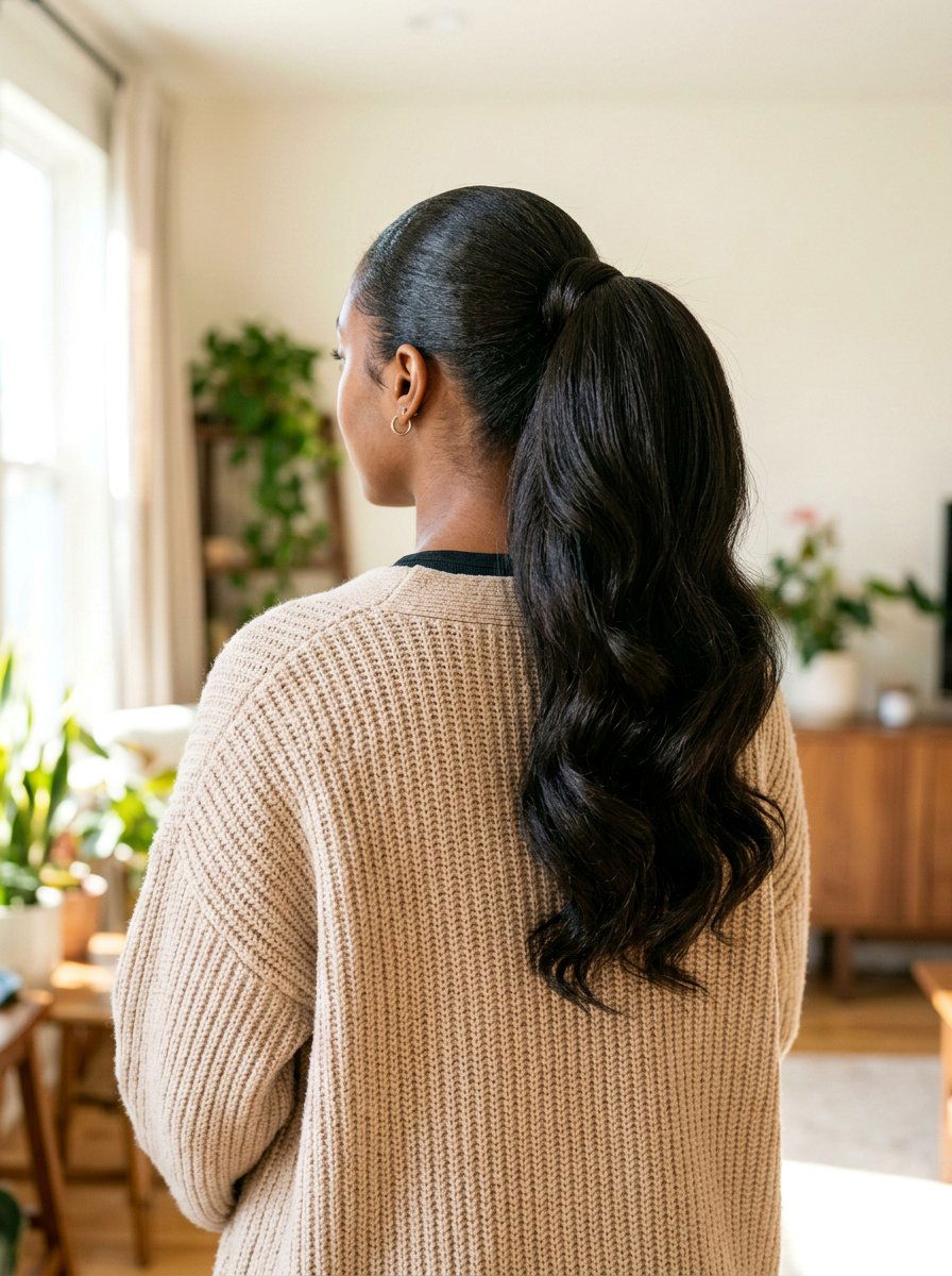 20 Gorgeous Silk Press Ponytail Hairstyle Ideas to Try Now