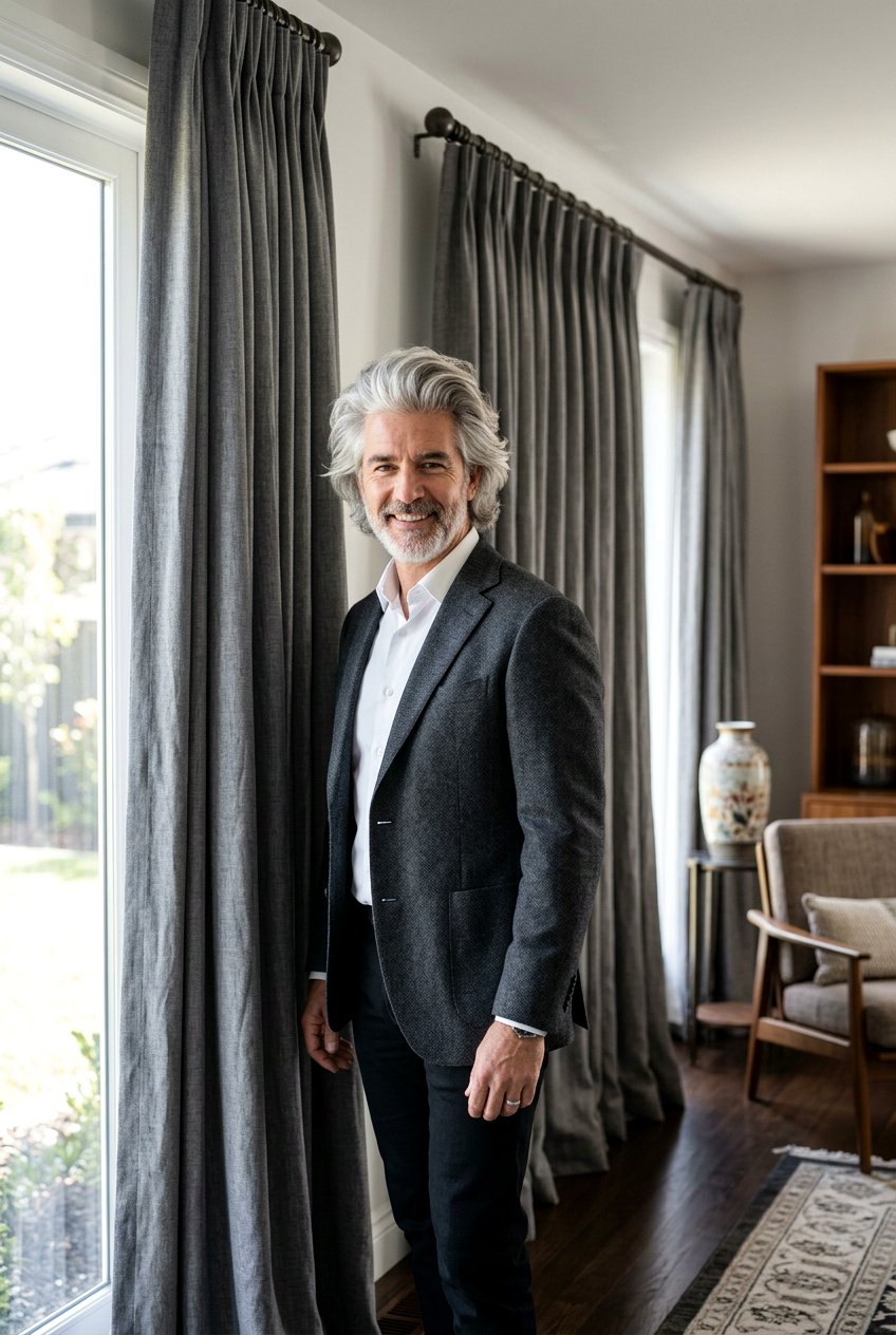 Thick Voluminous Gray Curtains - 20 gray curtain haircut men - 20 gray curtain haircut men