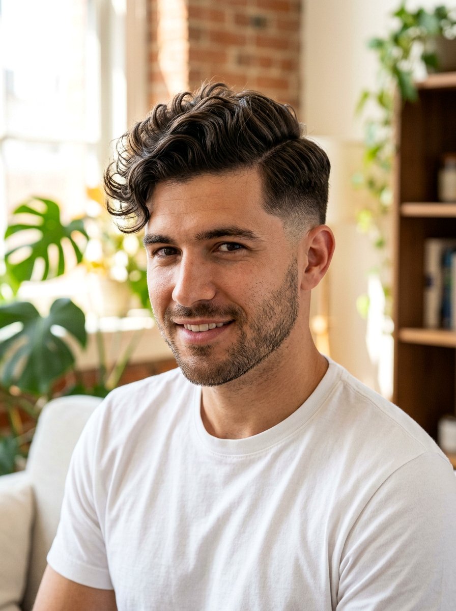 Thick Wavy Side Part Haircut For Men - 20 wavy haircut with deep side part - 20 wavy haircut with deep side part