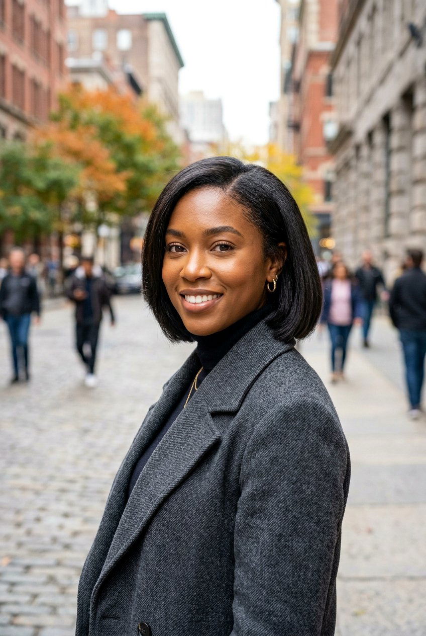 Thick hair silk press bob - 20 silk press on short natural bob - 20 silk press on short natural bob