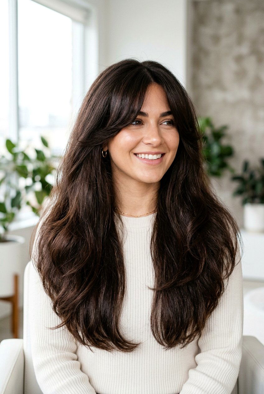 Thick hair with curtain bangs - 20 curtain bangs hairstyles - 20 curtain bangs hairstyles