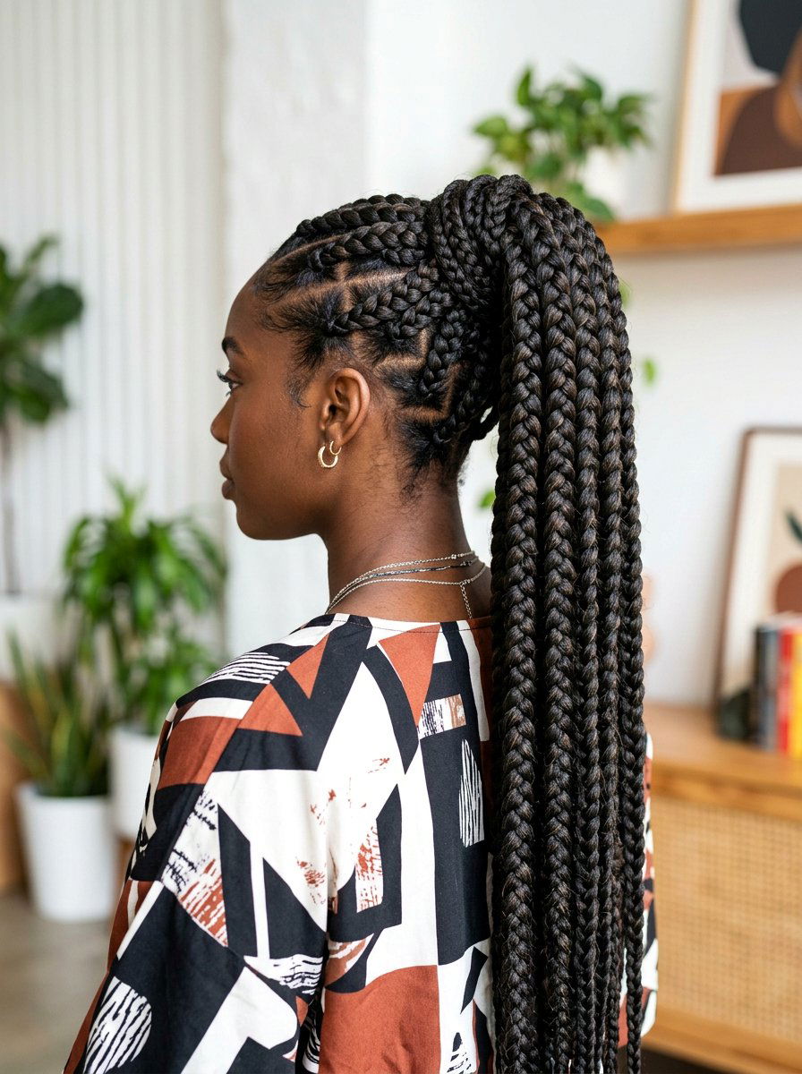 Thick jumbo knotless braids ponytail - 20 jumbo knotless braids ponytail - 20 jumbo knotless braids ponytail