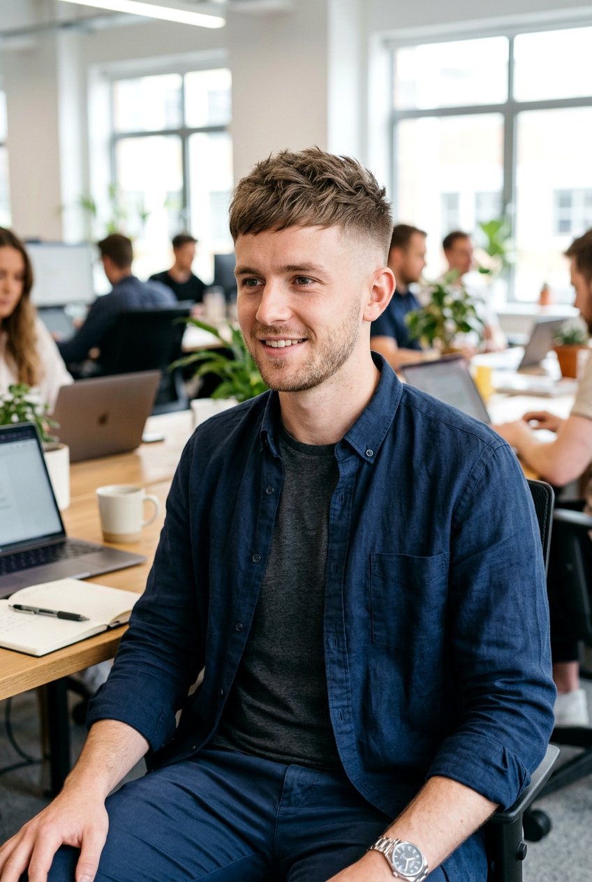 Thin Hair Textured Crop - 20 men textured crop for office look - 20 men textured crop for office look