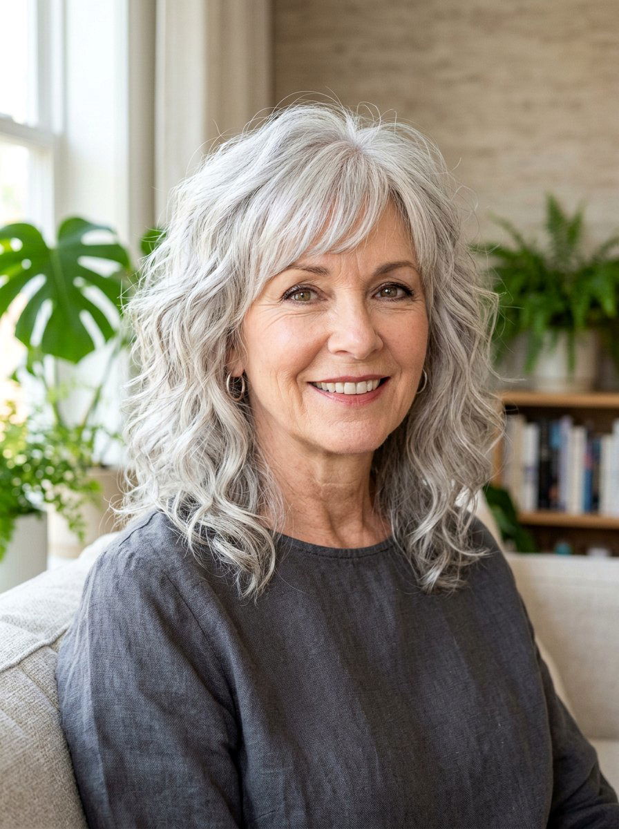 Thin Hair Wavy Shag Haircut - 20 wavy shag haircut for women over 60 - 20 wavy shag haircut for women over 60