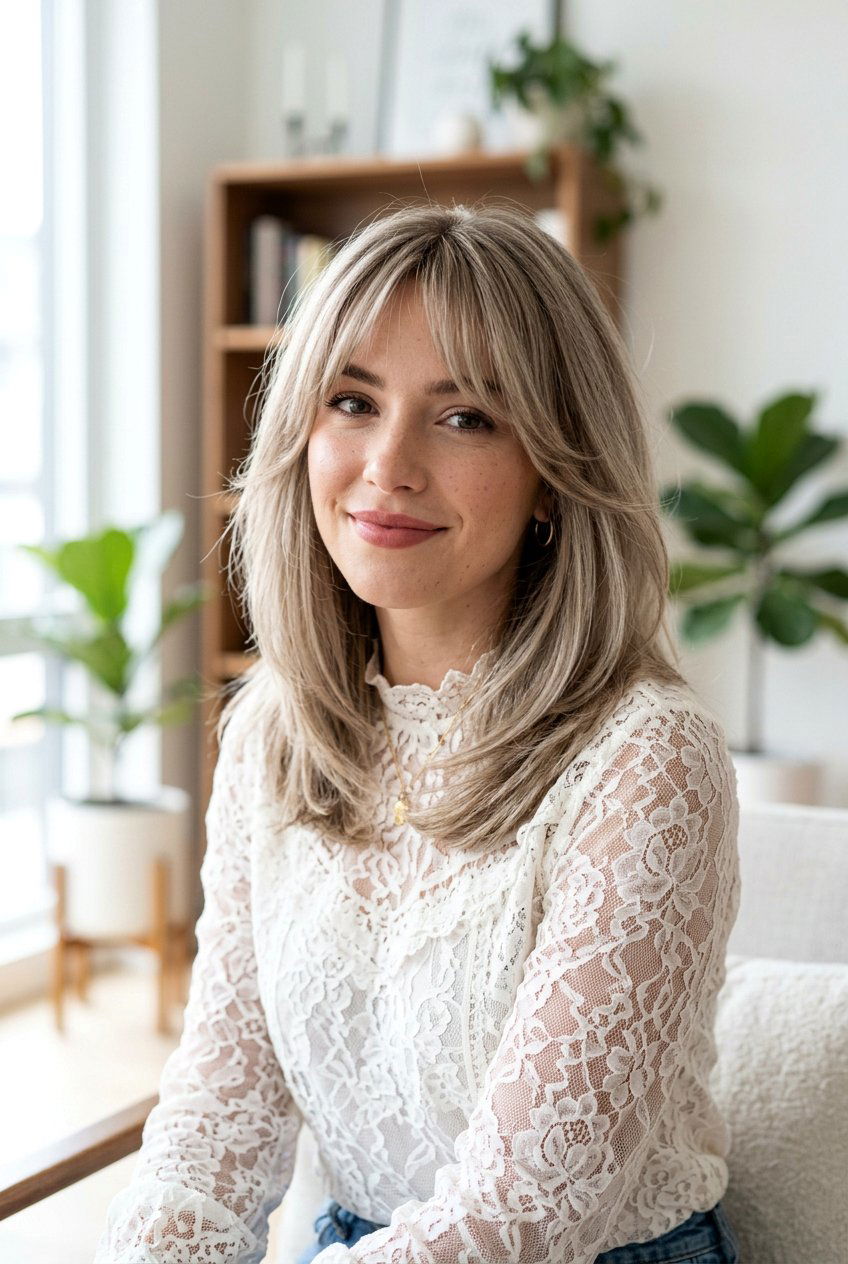 Thin Medium Hair With Bottleneck Bangs - 20 bottleneck bangs for medium hair women - 20 bottleneck bangs for medium hair women