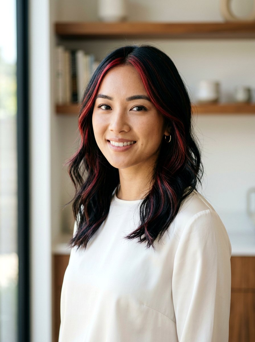 Thin Red Money Piece Black Face Framing Hair - 20 red money piece for black hair - 20 red money piece for black hair