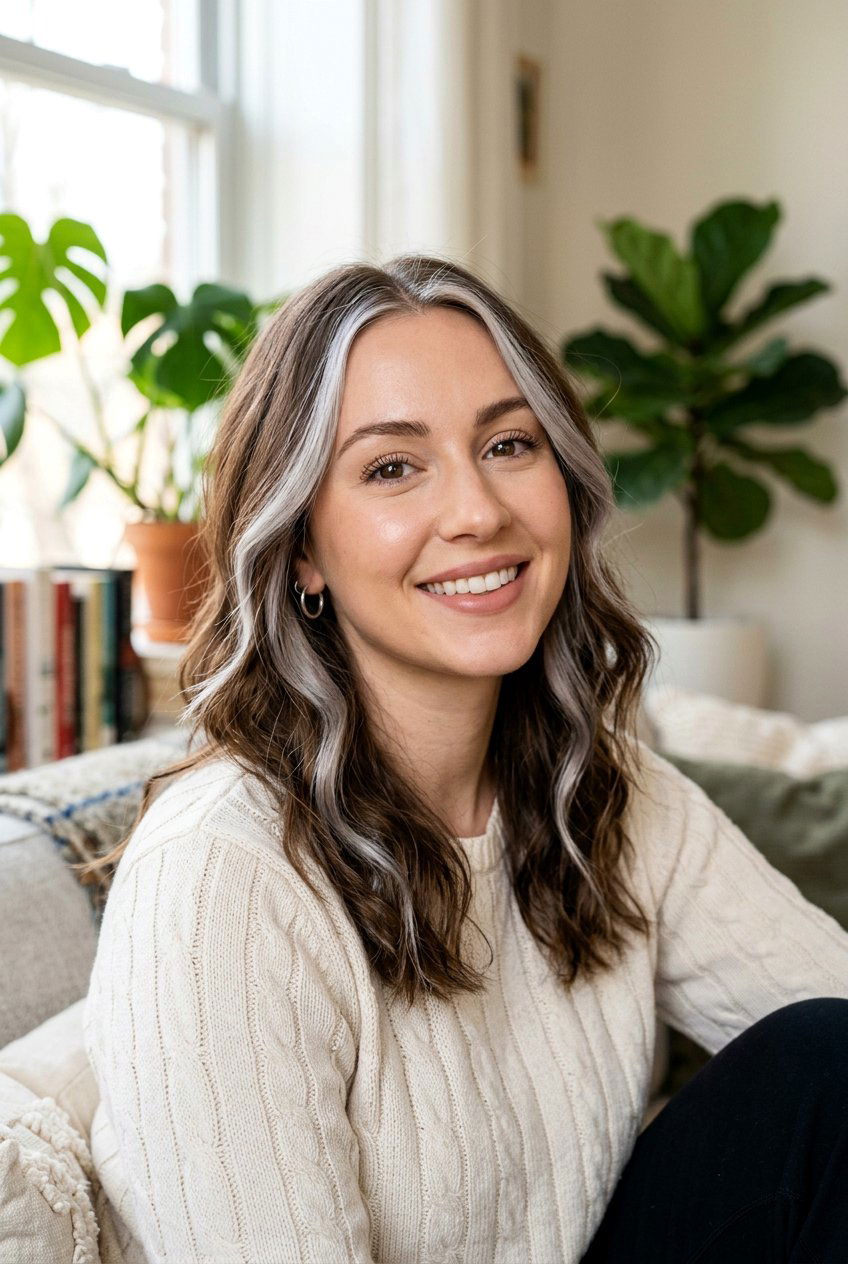 Thin Silver Money Piece Hair - 20 silver money piece hair - 20 silver money piece hair