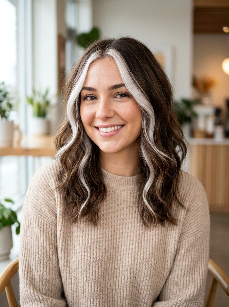 Thin White Blonde Money Piece Highlights - 20 white blonde money piece hair - 20 white blonde money piece hair