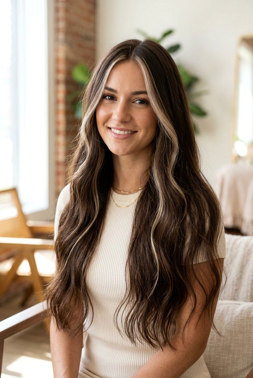 Thin blonde money piece long brown hair - 20 blonde money piece on brown hair