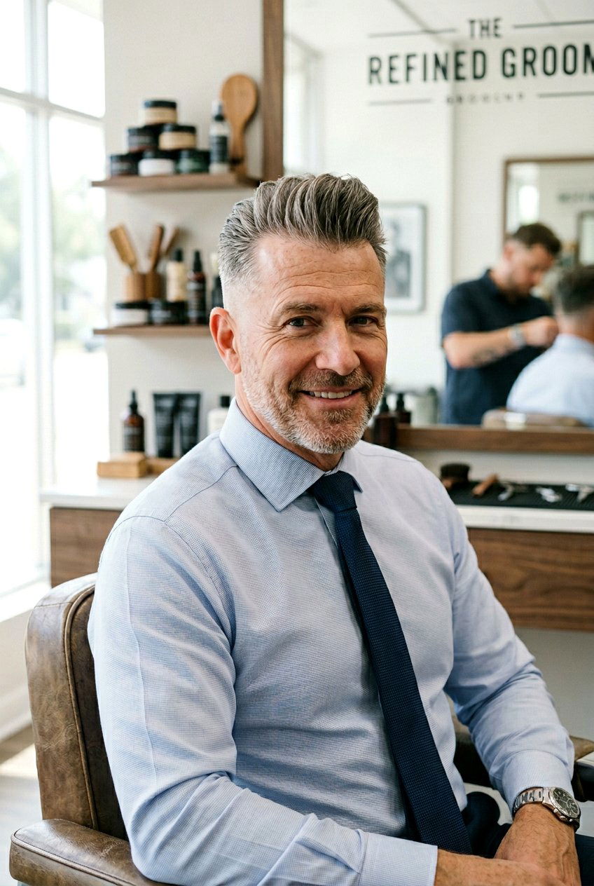20 Sophisticated & Dapper Pompadour Fade Ideas for Mature Men