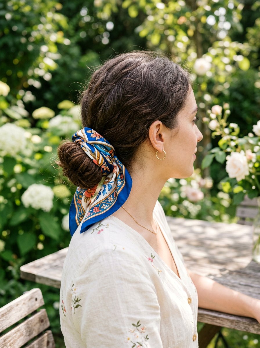 Third Day Low Bun With Scarf Wrap - 20 third day hair bun - 20 third day hair bun