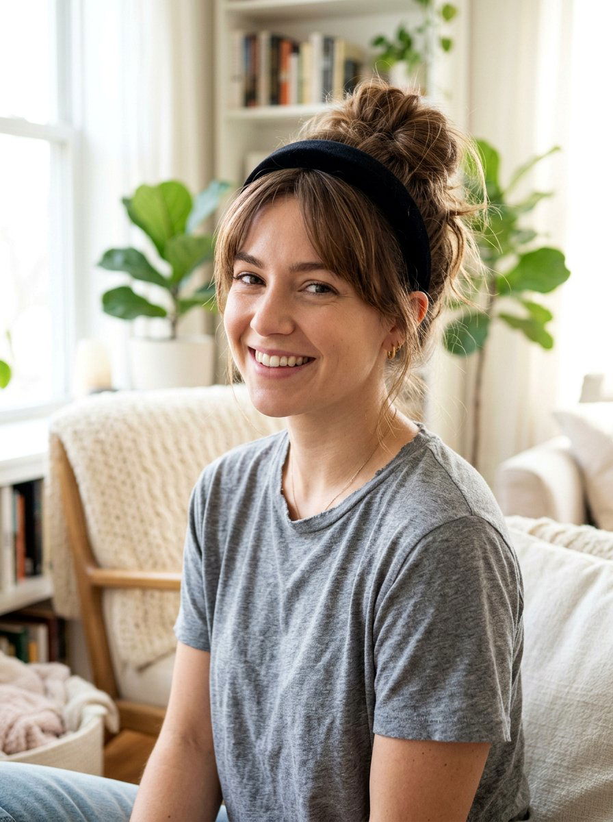 Third Day Messy Bun With Headband - 20 third day hair bun - 20 third day hair bun