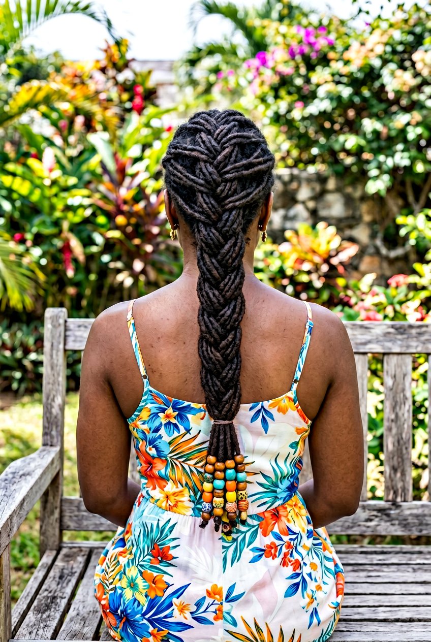 Three strand braid for locs - 20 braided loc styles for women - 20 braided loc styles for women