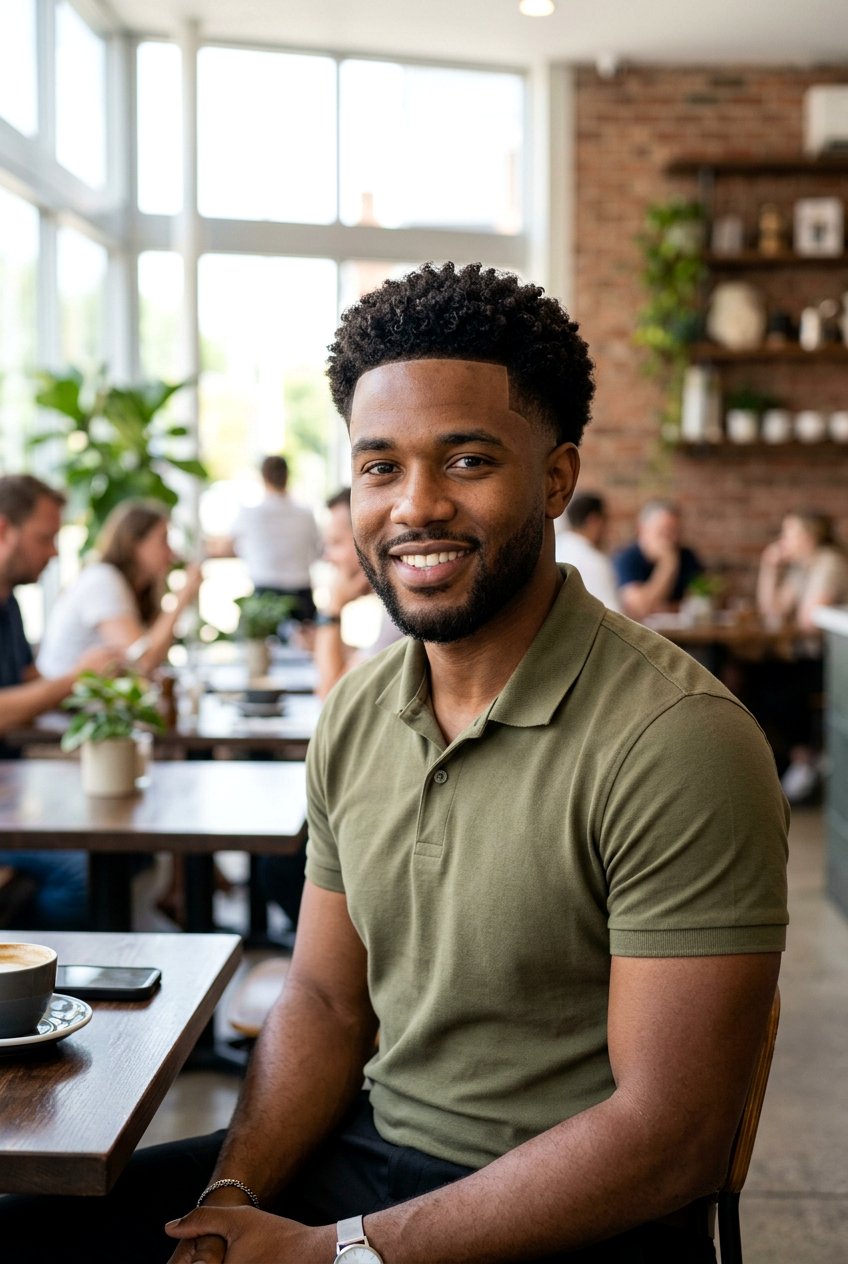 Tight Curls Mid Fade - 20 mid fade with curly top men - 20 mid fade with curly top men