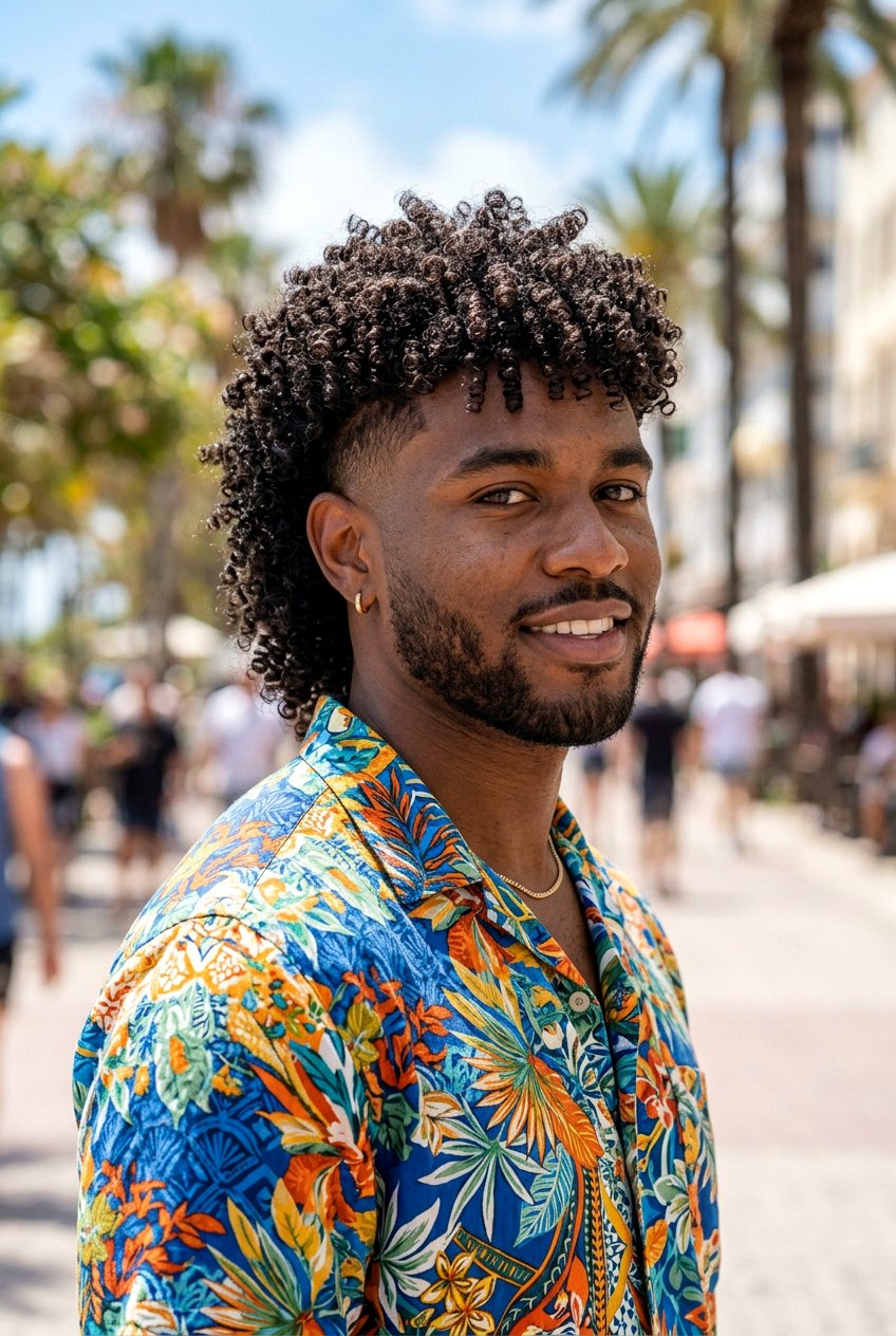 Tight Curls Taper Mullet - 20 taper mullet for curly hair men - 20 taper mullet for curly hair men