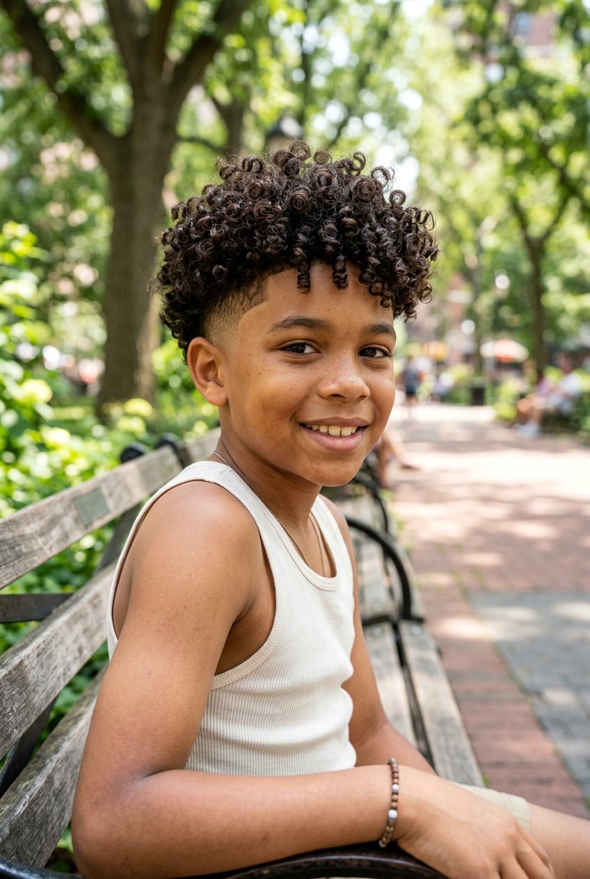 Tight Curls With Mid Taper Fade - 20 boys haircut with mid taper fade - 20 boys haircut with mid taper fade