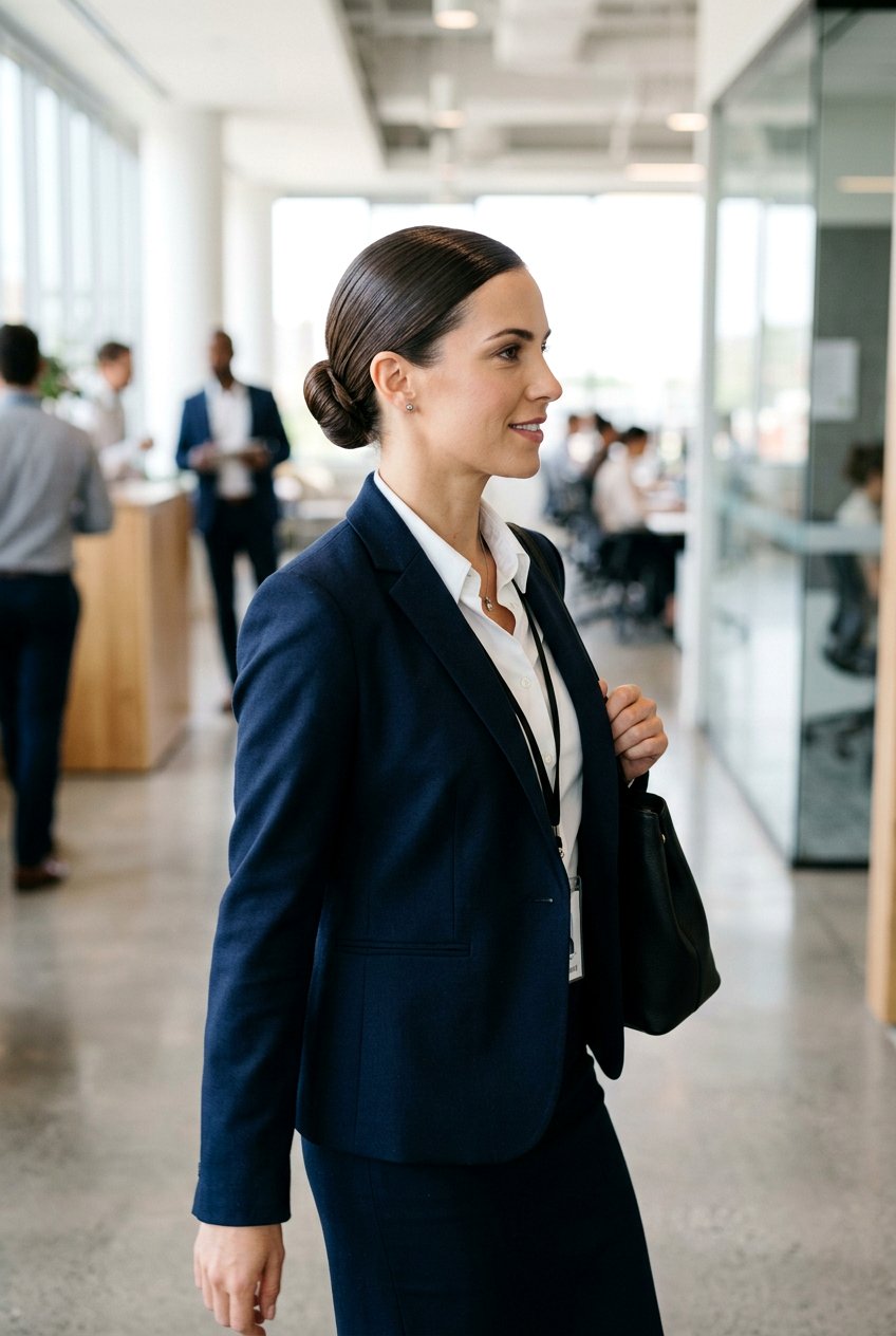 Tight Low Office Bun - 20 minimalist office bun hairstyle - 20 minimalist office bun hairstyle