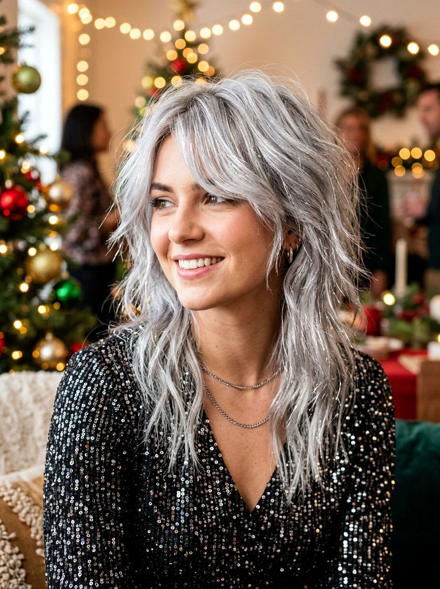 Tinsel Silver Wolf Cut - 20 silver wolf cut color ideas - 20 silver wolf cut color ideas