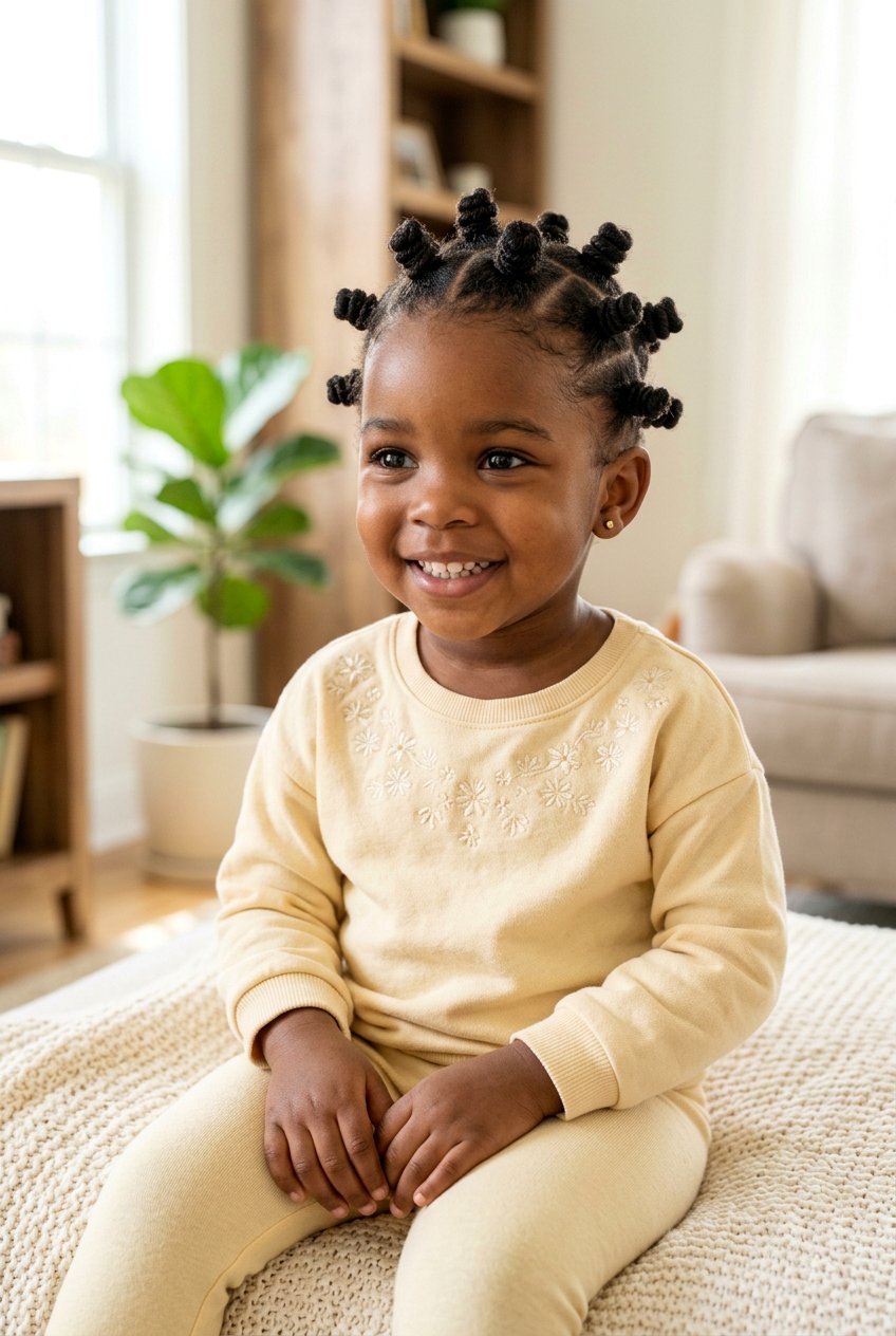 Tiny Baby Bantu Knots - 20 baby hair styling ideas for girls - 20 baby hair styling ideas for girls