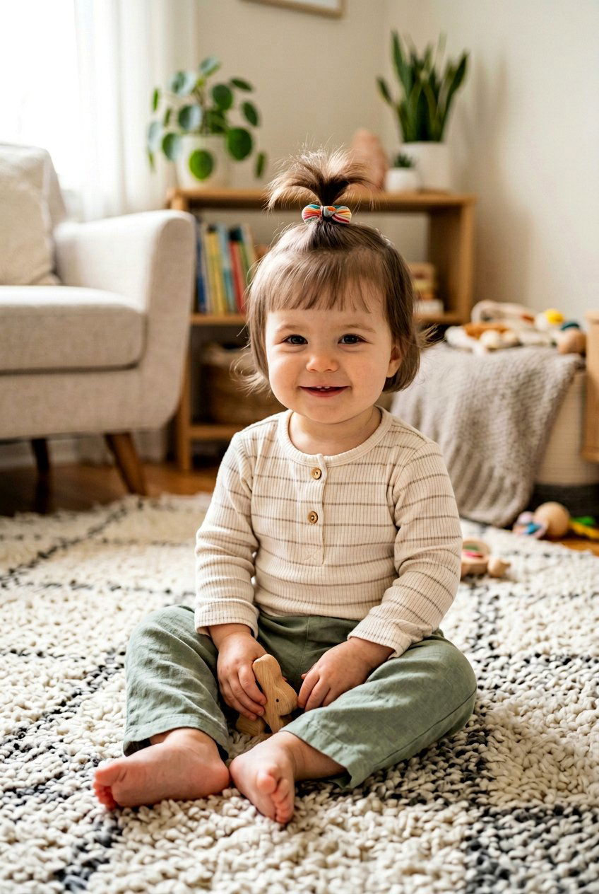 Tiny Front Puff Pony - 20 baby hair styling ideas for girls - 20 baby hair styling ideas for girls