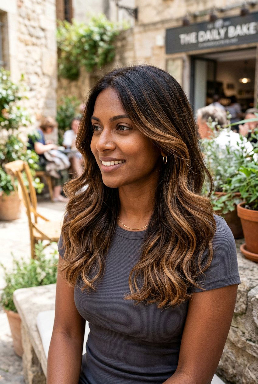 Toasted Almond Balayage on Dark Brown Base - 20 toasted almond hair color - 20 toasted almond hair color